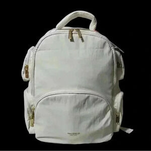 Isaac Mizrahi Multi-Pocket Cream Backpack